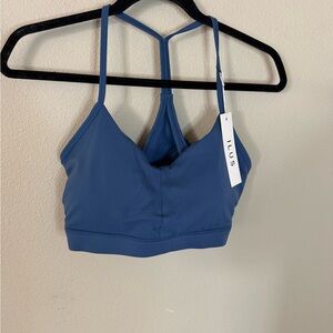 ILUS Sports Bra XXXL Blue Strappy Back NWT
